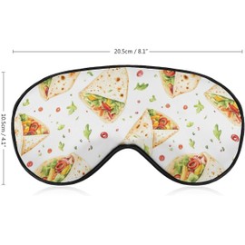 Soft Travel Sleep Eye Mask, Lightweight Adjustable Night Shade Cover for Naps and Trips - Mexican Burritos