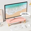 AFOOYO Monitor Stand Riser, Cat-Shaped Sturdy Wood Multi-Purpose Desktop Organizer