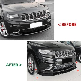 LUC For Jeep Grand Cherokee SRT 14-21 Gloss Black Front Bumper Lip Splitter Spoiler