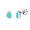 Silverly Women's 925 Sterling Silver 7 mm Simulated Turquoise Gemstone
