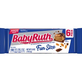 Baby Ruth, Fun Size Candy Bars 6 pieces, 3.9 oz