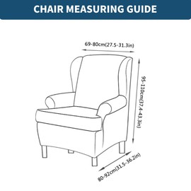 INFLAG Wing Chair Slipcovers 2 Pieces Stretch Spandex Wingback Chair Covers Sofa Slipcover Washable Armchair Protector Cover for Living Room and Bedroom (Dark Coffee)