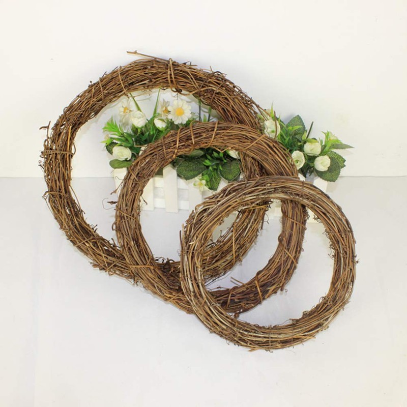 Happyyami 10pcs 15CM Grapevine Wreath Natural DIY Rattan Wreath Rustic