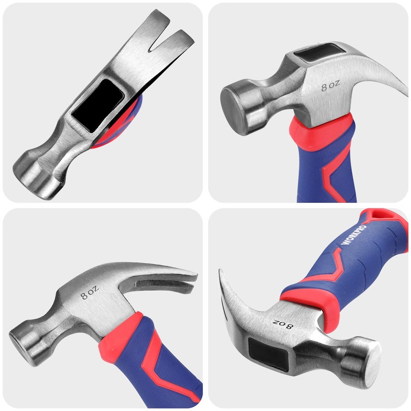 WORKPRO 8 oz Claw Hammer with Fiberglass Handle, All Purpose
