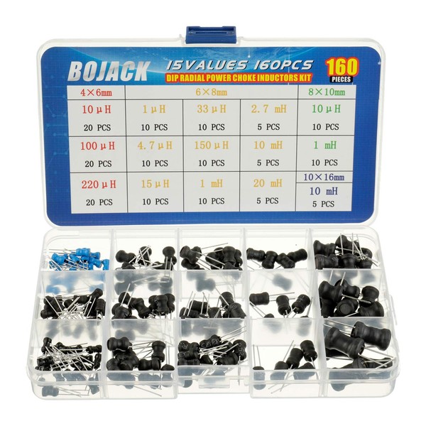 BOJACK 15 Values 160 Pcs Inductor 10 uH to 20
