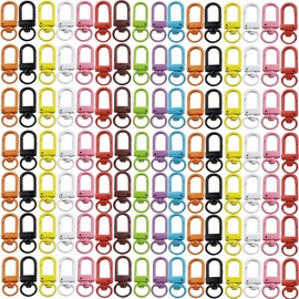 NSBELL 100PCS Lanyard Swivel Snap Hooks Heavy Duty Metal Lobster Claw Clasps for Backpack Charms, Zipper Pulls, Beads Projects, Colorful Little Clip