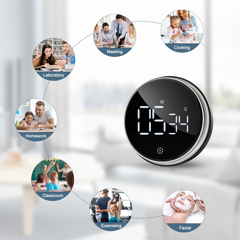 Ankilo Digital Timer for Cooking, Timer for Kids Battery Powered