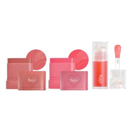 Kaja Beauty Rubor Dewy Bar Blush & Lip Duo + Gloss Set 3pzs