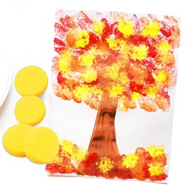 Pack of 12 Round Painting Sponge, 7.5 cm Round Sponge Set, Synthetic Art Sponge, Absorbent Painting, Ceramic, Watercolour Art Sponges for Crafts, Paint, Face Painting, Hobbies