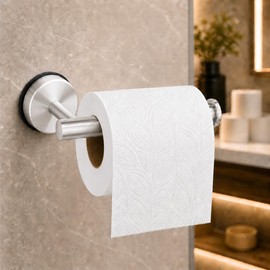 Suction-Cup-Toilet-Paper-Holder, No Drill Wall Mount Toilet Paper Holder