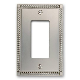 Amerelle Georgian Single Rocker Cast Metal Wallplate in Satin Nickel