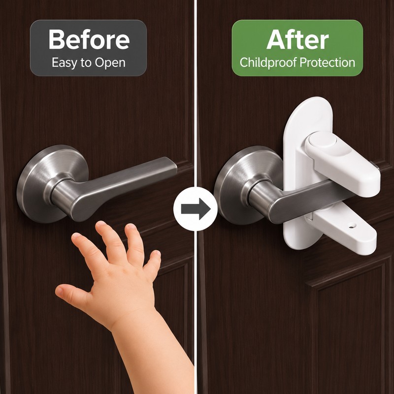 4-Pack Child Safety Door Lever Locks for Home Use –