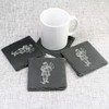 4 x 'Scottish Bagpiper' 10cm Square Slate Coasters (CR00211629)