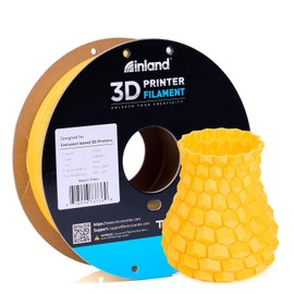 INLAND Micro Center Tough PLA 3D Printer Filament 1.75mm - Professional Toughness Enhanced PLA - Dimensional Accuracy +/- 0.03 mm - 1kg Spool (2.2 lbs) - High Impact Strength - Yellow