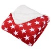 Micro-Pro Red/White Stars Fleece Blanket Soft Sherpa Home Warm Sofa