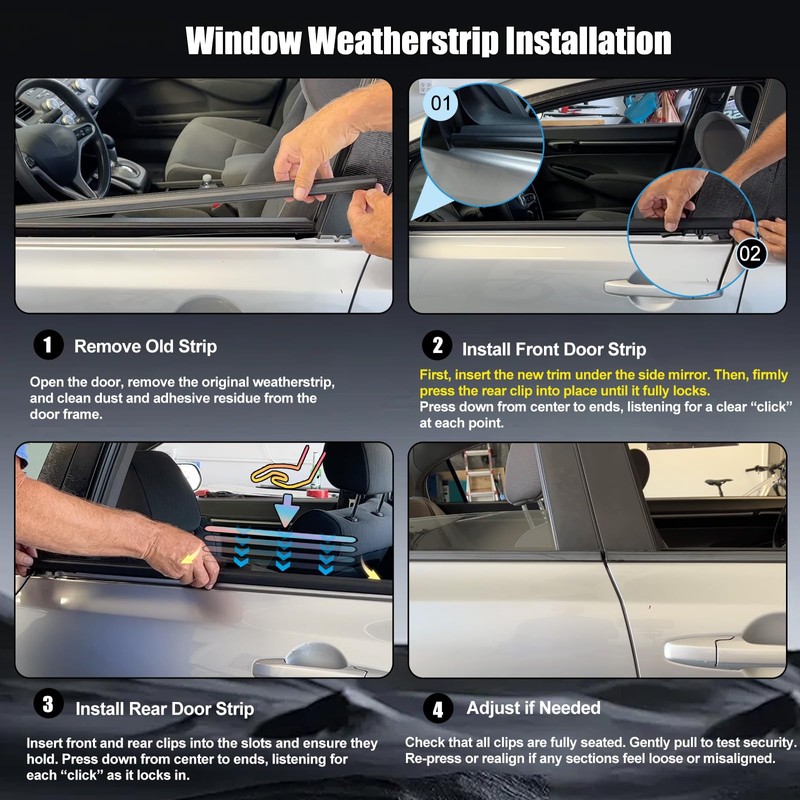 KAFKOF Window Molding Trim Seal for Honda Civic 2016-2021 Accessories,