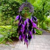 RAGKUU Black and Purple Dream Catcher Wall Decor Crystal Tree