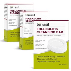 terrasil Jabón Para La Foliculitis: Tratamiento Calmante Para La Foliculitis Y Cuidado Del Vello Encarnado. Jabón De Caléndula Totalmente Natural Antiprurito, Probado Dermatológicamente E Hipoalergéni