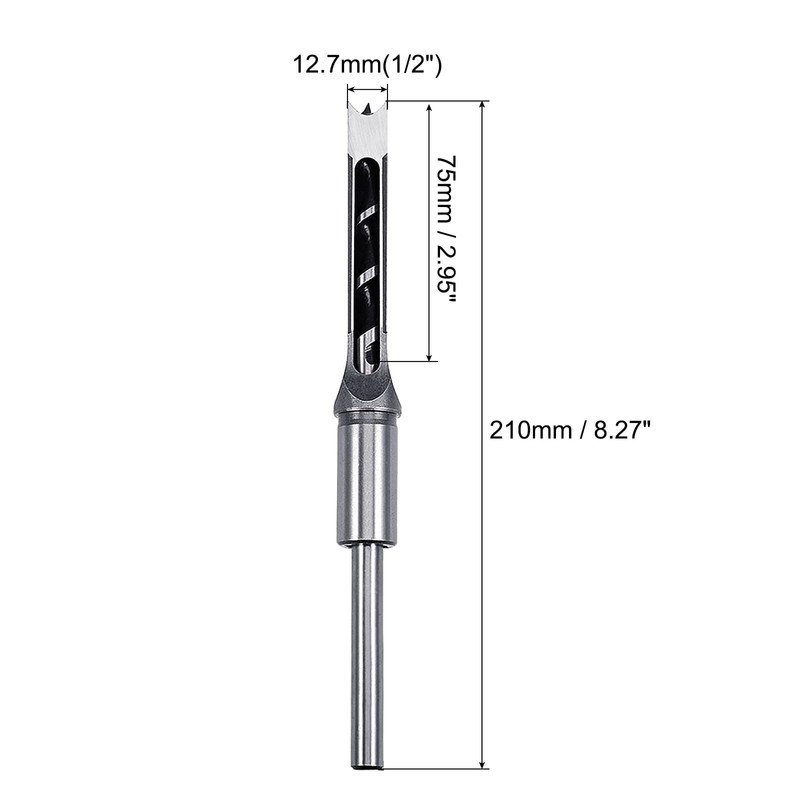 uxcell Square Hole Drill Bit 12.7mm(1/2") High Speed Steel Hollow