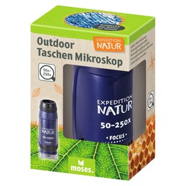 moses. Expedition Natur Outdoor Pocket Microscope - Portable Microscope for Children with 50-250x Magnification, LED Light, Compact and Lightweight, Perfect for Outdoor Discoveries