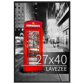Lavezee 27x40 Poster Frame Black Display 27 x 40 Inch Photo Picture Frame for Wall, Pack of 1