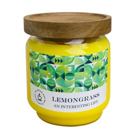Outdoor Decorative Yellow Large Citronella Candle, 16oz, Glass, Strong Lemongrass Scented Candles, for Patio Decor, Outside Table Decor, Camping Accessories, Beautiful Candle Jars
