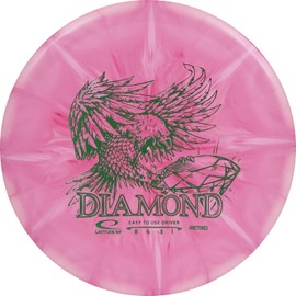 Latitude 64 Retro Burst Diamond Disc Golf Driver | Beginner Frisbee Golf Disc | 160g and Under | Burst Pattern and Stamp Color May Vary (Pink)