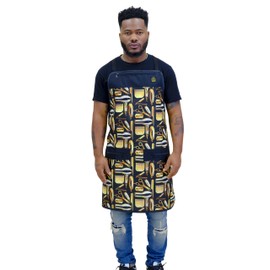 King Midas Barber Apron Unisex Hair Stylist Apron (Black & Gold)