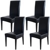 Qubjus Dining Table Chair Covers, Solid PU Leather Waterproof Oilproof
