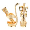 Coffee Spoon Holder Elegant Swan Shaped Alloy Mirror Polish Rich