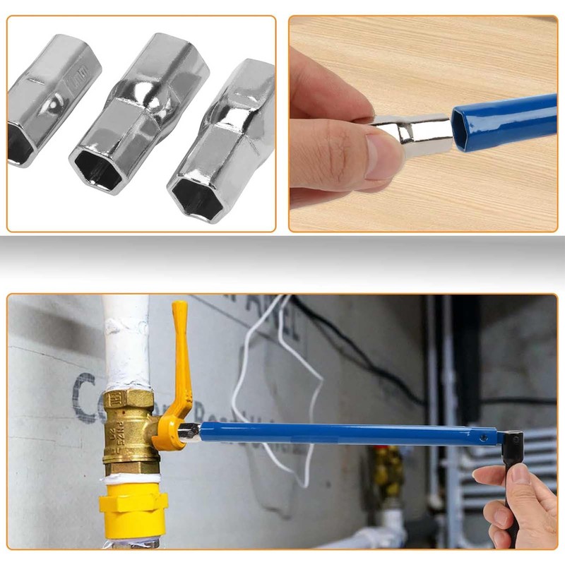 Adjustable Basin Wrench Set, 8-14mm Socket Sizes, Tap Installation Tool