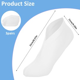 3 Pairs Moisturizing Socks Overnight, Foot Socks Moisturizing Overnight, White Spa Cotton Moisture Enhancing Sock for Dry Cracked Feet Women and Men (One Size)