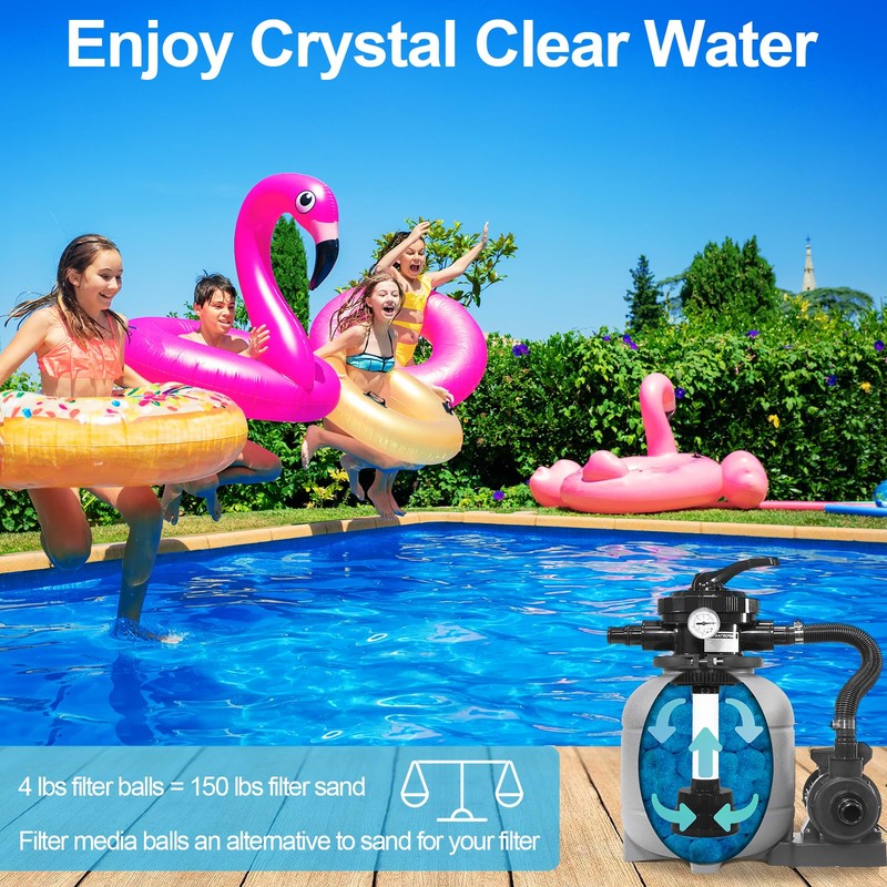 WLLEYAY 4 lbs Pool Filter Balls, New Upgrade Efficient Swimming