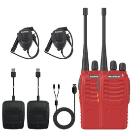 2 Pack BAOFENG BF-888S Walkie Talkie Upgraded USB-C Charging 16 Channels Two Way Radio Long Range with Speaker Microphone for Radio