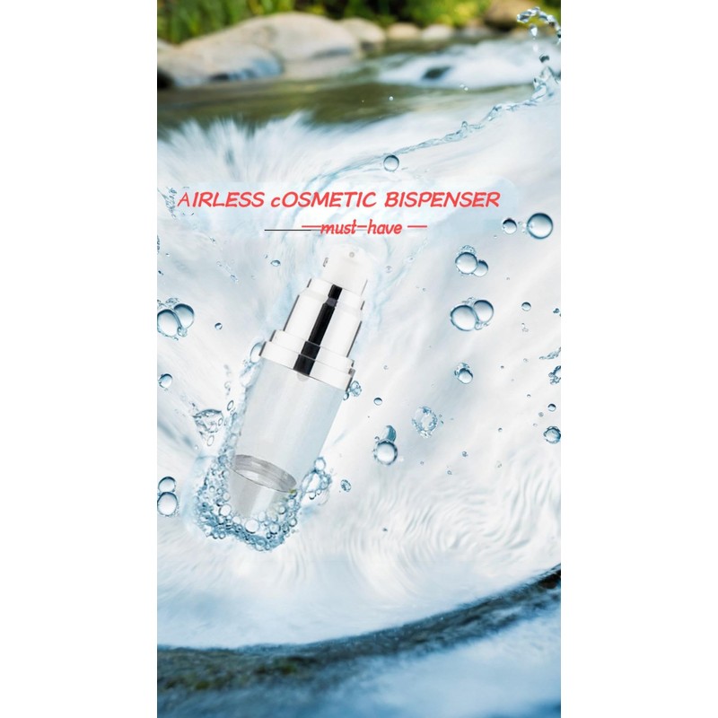 Honwor 2 Pcs Sterile Airless Pump Bottle 1 oz Refillable