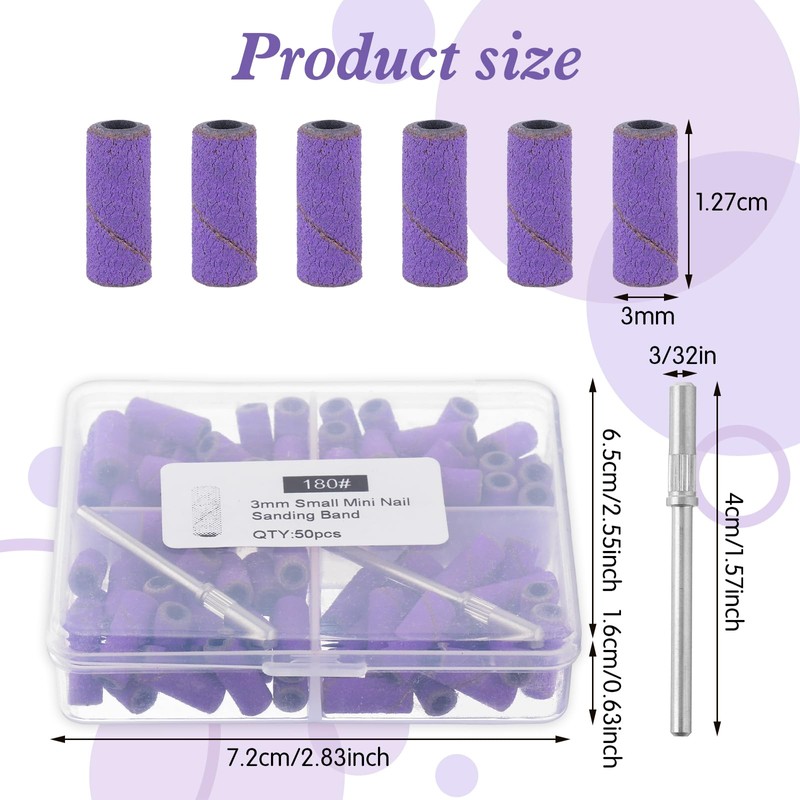 Pack of 100 Sanding Sleeves Nail Cutter 180 Sanding Sleeves