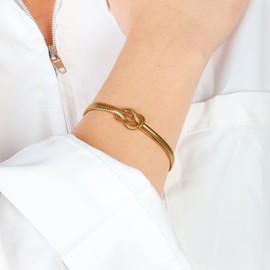 MILAKOO Gold Link Chain Bracelet Snake Chain Love Knot Infinity Bracelet Realationship Christmas Gifts