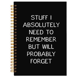 BESERH Funny Office Notebook, Work Journal Notebook for Women Men Coworkers, Funny Office Supplies, Stuff I Absolutely Need to Remember Sarcastic Hardcover Spiral Notebook 5.5x8.3 Inch