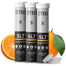 Electrolytes Tablets by Styrkr - Citrus - 3X Pack of 12 Hydration Tablets - 1000mg per Serving - 2X Higher Salts - Used by Endurance Athletes - Advanced Quad-Blend Formulation - SLT07 12x per Tube