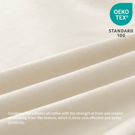 BISELINA French Linen Bed Skirt with Pleated Frills 14-Inch Tailored Drop Natural Flax Cotton Blend Dust Ruffle Soft Cozy Farmhouse Bedding (14" King, Linen)