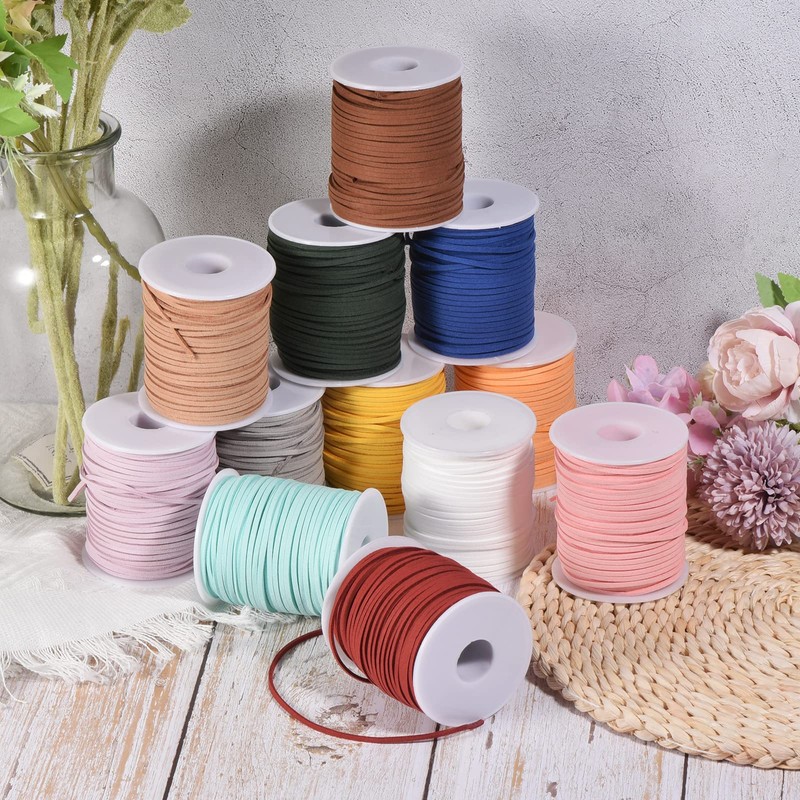 PATIKIL Suede Cord with Roll Spool 3mm 50 Yard, Flat