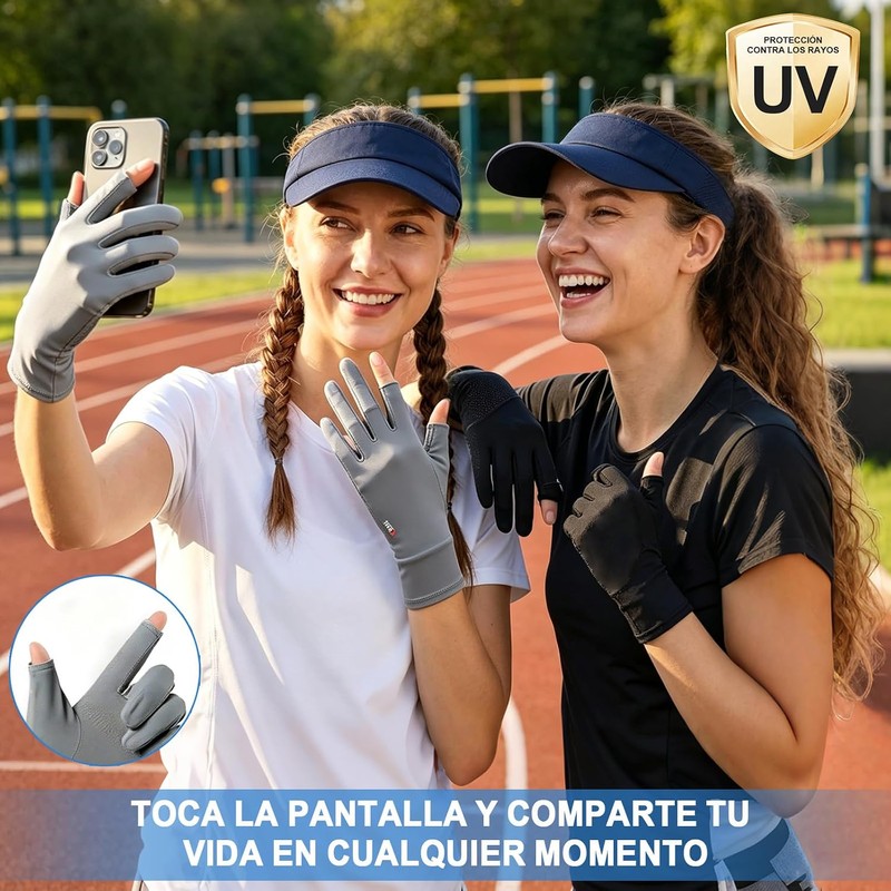 EYNSHOO 2 Pares de Guantes para Sol de Seda Helada,