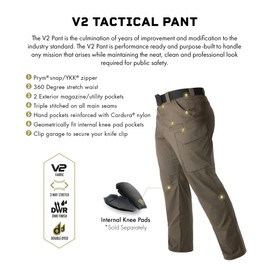 First Tactical 114011-055-36-32 Men's V2 Tactical Pant Khaki 36