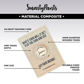 Mum Dad Decision Coin Token - Who's Turn Will It Be? Funny Parents Unique Cute Parenthood Humour Decision Token Flip A Coin And See Your Fate Present Gift (Wood)