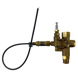 1/2" NPT Top Inlet Unloader Pilot Check Valve All in One, plus Throttle Control Cable for 6.5HP Gas air Compressors and Below (095-125 PSI, 18" Throttle Control Cable & Unloader Valve)