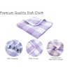 PurpleEssences 100% Cotton Waffle Weave Check Plaid Kitchen Towels, Super