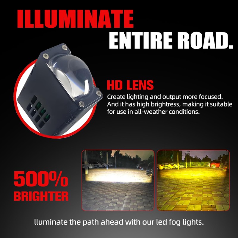 Super Bright Grill Driving Lights, Mini Projector Fog Lights for