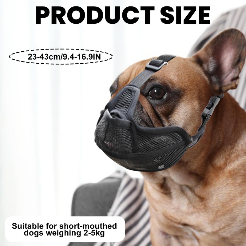 Small Dog Muzzle, Breathable French Bulldog Muzzle, Adjustable Small Dog