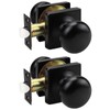 GOBEKOR 2 Pack Black Passage Door Knobs Interior Matte Black