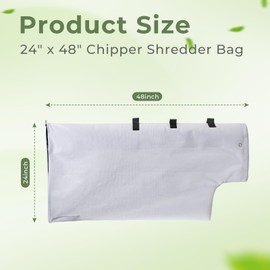 TOSRWGLL Universal 24x48 Wood Chipper Shredder Mulchers Bag,Collection Discharge Bag Replacement for GreatCircle,Landworks, SuperHandy,Tazz & Earthquake,Leaf Mulcher Bag for Lawn & Yard